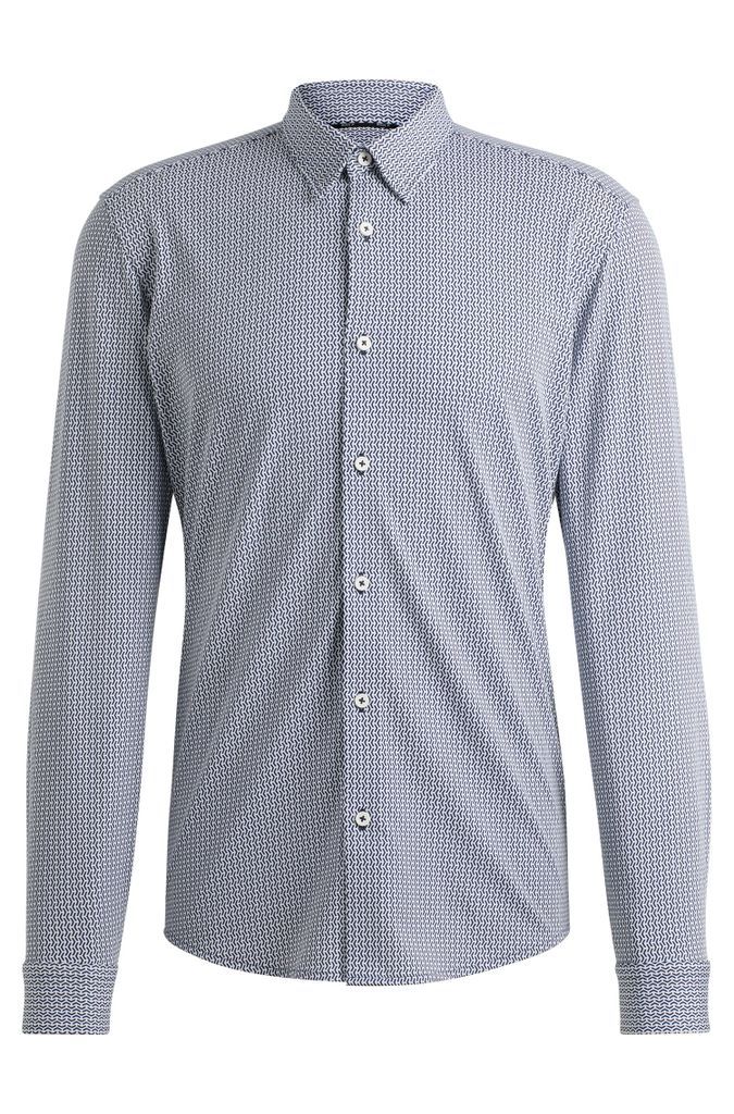 Slim-fit shirt in a printed performance-stretch blend
