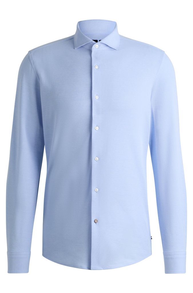 Slim-fit shirt in cotton-piqué jersey