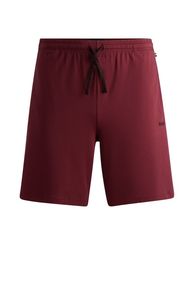 Stretch-cotton regular-rise shorts with embroidered logo