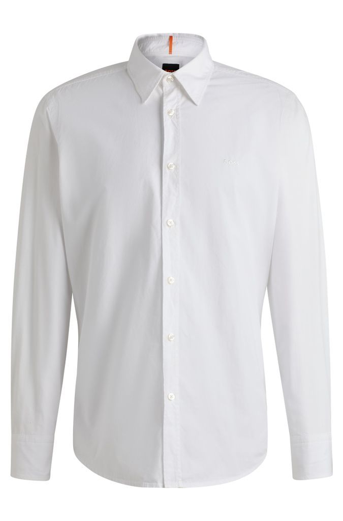 Regular-fit shirt in cotton poplin with Kent collar