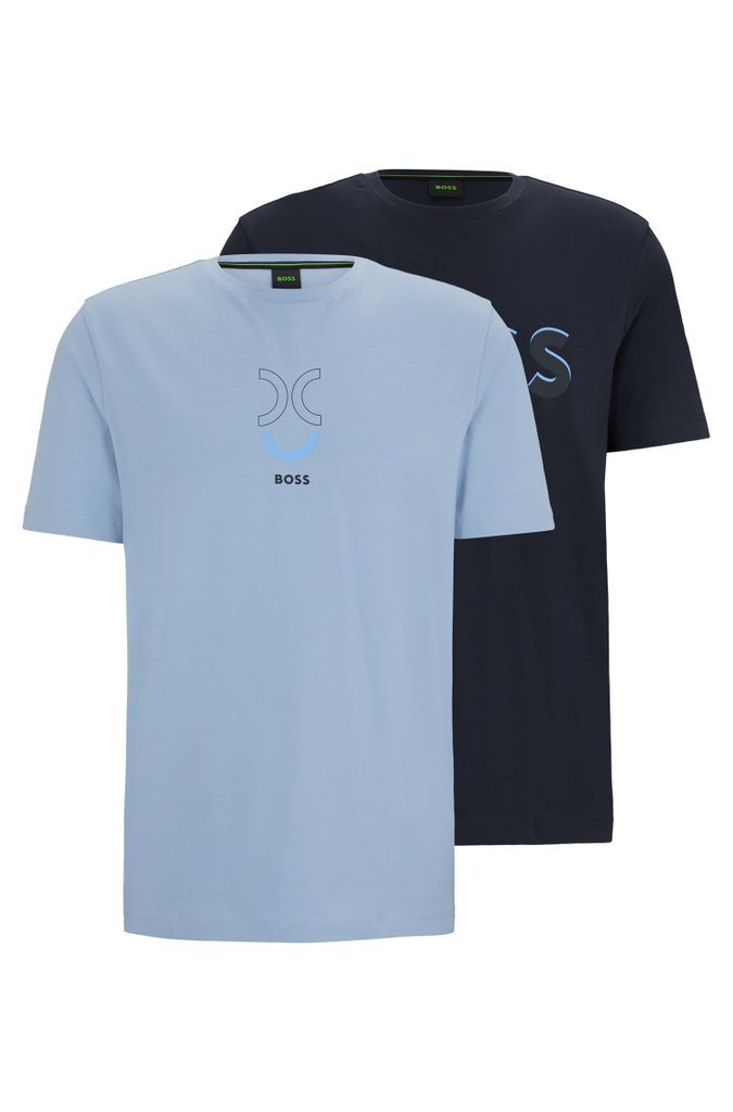 Two-pack of stretch-cotton T-shirts with logo artwork