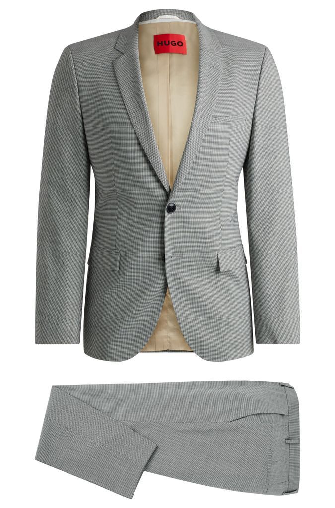 Extra-slim-fit suit in houndstooth performance-stretch fabric
