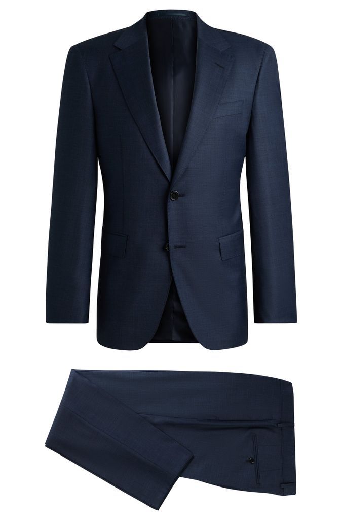 Regular-fit suit in micro-patterned virgin-wool serge