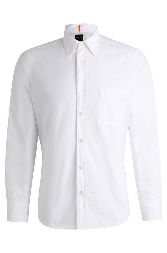 Regular-fit shirt in organic-cotton poplin