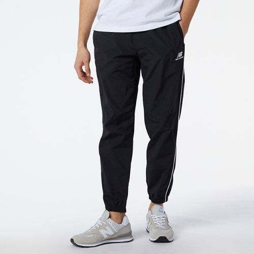 Men's NB Athletics Wind Pant in Black Polywoven, size X-Small