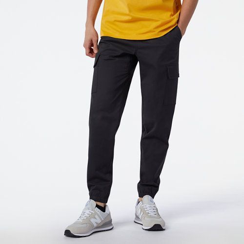 Men's NB Athletics Woven Cargo Trousers in Black Cotton, size X-Large