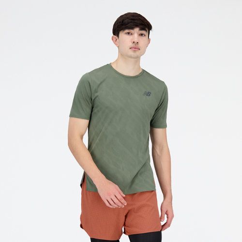 Men's Q Speed Jacquard Short Sleeve in Green/vert Poly Knit, size 2X-Large