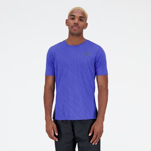 Men's Q Speed Jacquard Short Sleeve in Blue/Bleu Poly Knit, size 2X-Large