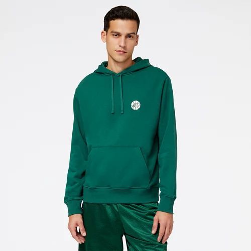 Men's NB Hoops Fundamentals Hoodie in Green/vert Cotton Fleece, size 2X-Large