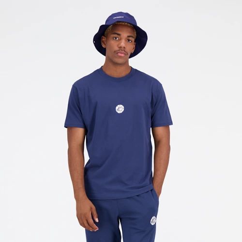 Men's NB Hoops Fundamentals T-Shirt in Blue/Bleu Cotton, size 2X-Large