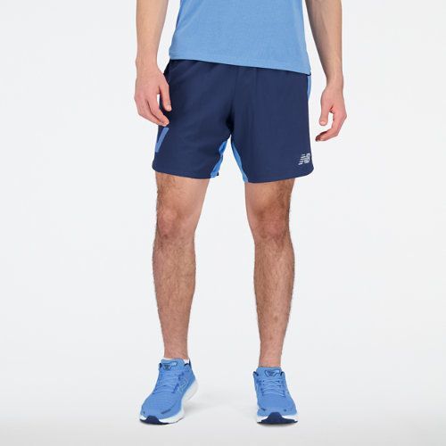 Men's Graphic Impact Run 7 Inch Short in Blue/Bleu Polywoven, size 2X-Large