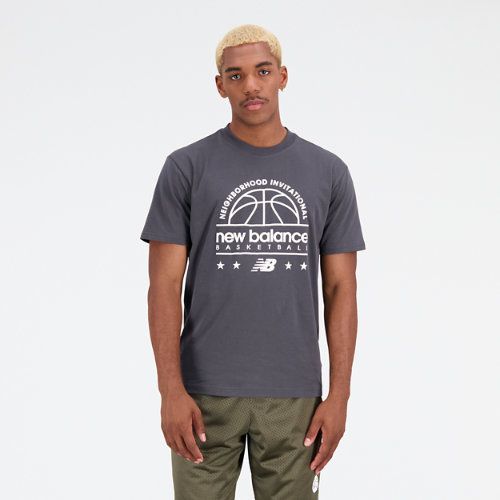 Men's Hoops Cotton Jersey Short Sleeve T-shirt in Black/Noir, size 2X-Large