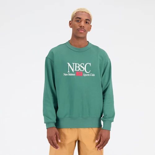 Men's Athletics Sports Club French Terry Crewneck in Green/vert Cotton, size 2X-Large