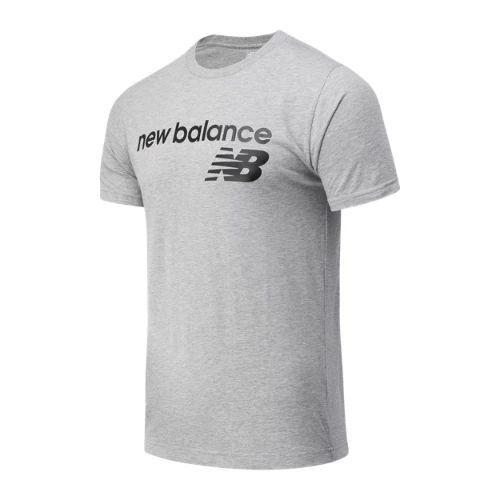 Men's NB Classic Core Logo T-Shirt in Grey/Gris Cotton, size Small