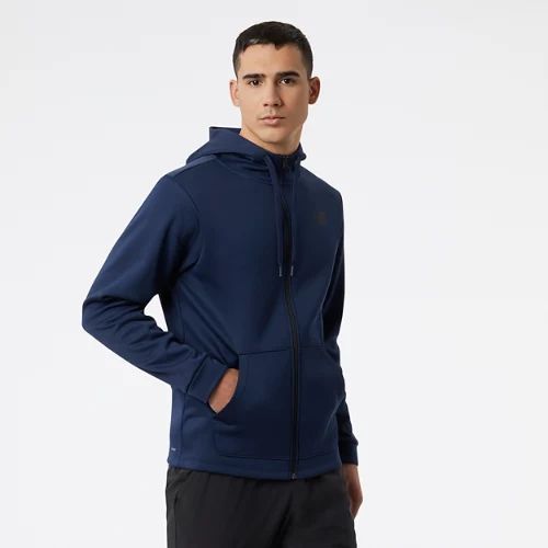 Men's Tenacity Performance Fleece Full Zip Hoodie in Blue/Bleu Poly Knit, size Large