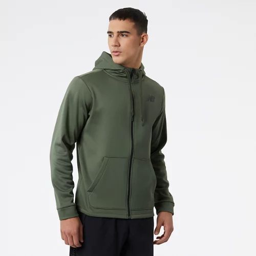 Men's Tenacity Performance Fleece Full Zip Hoodie in Green/vert Poly Knit, size 2X-Large