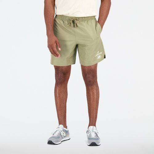 Men's Essentials Reimagined Woven Short in Green/vert Polywoven, size 2X-Large