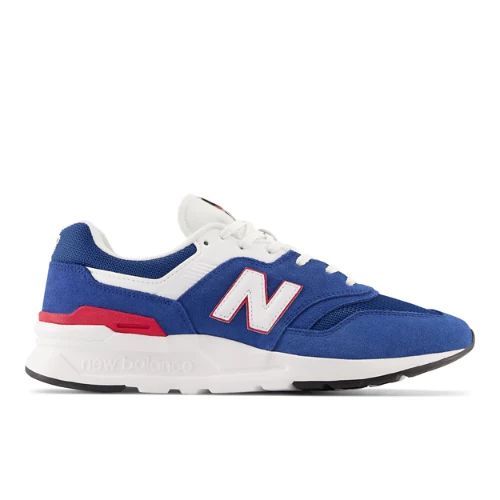 Men's 997H in Blue/Bleu/Red/rouge Suede/Mesh, size 6