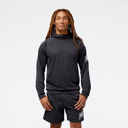 Men's Tenacity Football Training Hoodie in Black Poly Knit, size 2X-Large