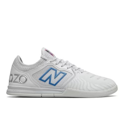Men's audazo V5+ Pro IN in White/blanc/Blue/Bleu/Pink/Rose Leather, size 12