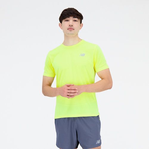 Men's Impact Run Short Sleeve in Yellow/Jaune Poly Knit, size 2X-Large