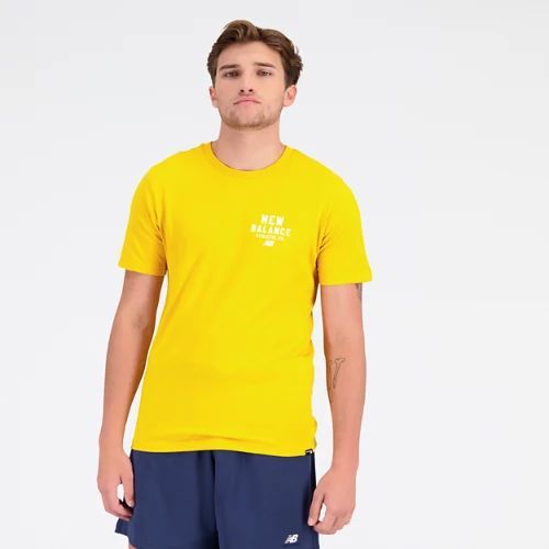 Men's Sport Core Graphic Cotton Jersey Short Sleeve T-shirt in Yellow/Jaune, size 2X-Large