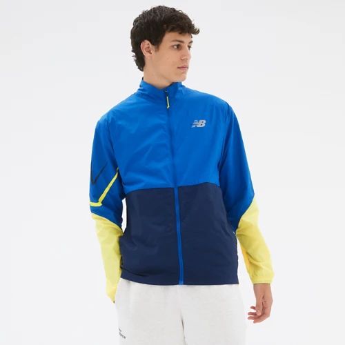 Men's Graphic Impact Run Packable Jacket in Blue/Bleu Polywoven, size 2X-Large