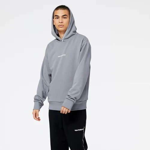 Men's NB Essentials Fleece Hoodie in Grey/Gris, size Large