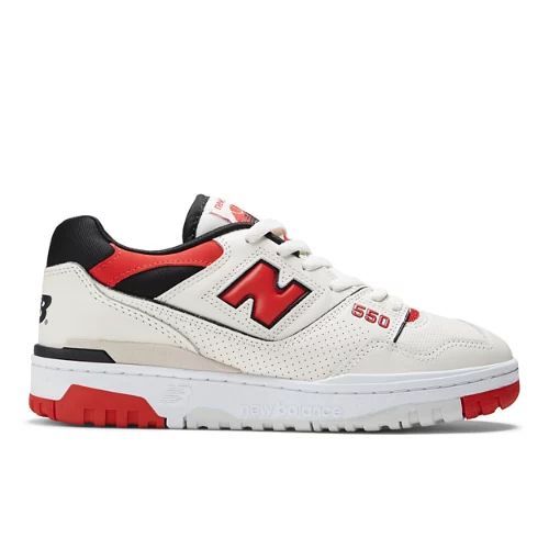 Men's 550 Premium in White/blanc/Red/rouge/Black/Noir Leather, size 10