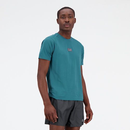Men's Impact Run AT N-Vent Short Sleeve in Teal Poly Knit, size 2X-Large