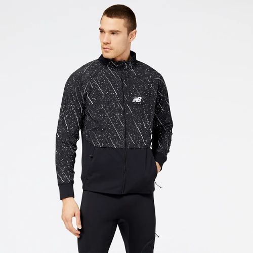 Men's Reflective NB Heat Grid Jacket in Black/Noir Polywoven, size Large