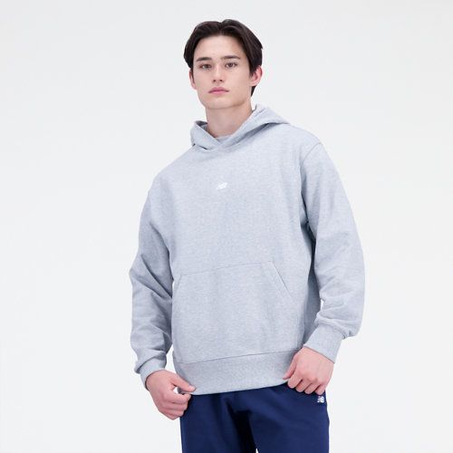 Men's Athletics Remastered Graphic French Terry Hoodie in Grey/Gris Cotton Fleece, size Large
