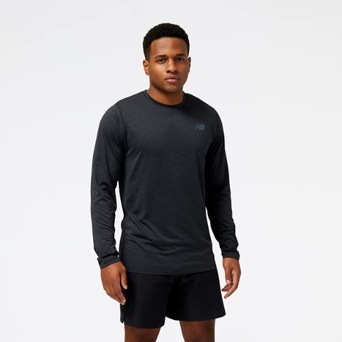 Men's Tenacity Long Sleeve T-Shirt in Black/Noir Poly Knit, size 2X-Large