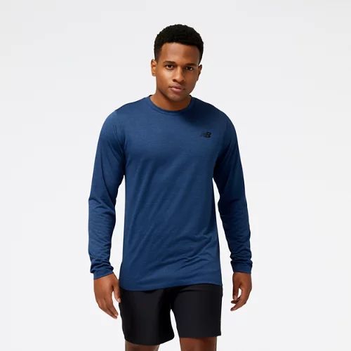 Men's Tenacity Long Sleeve T-Shirt in Blue/Bleu Poly Knit, size Large