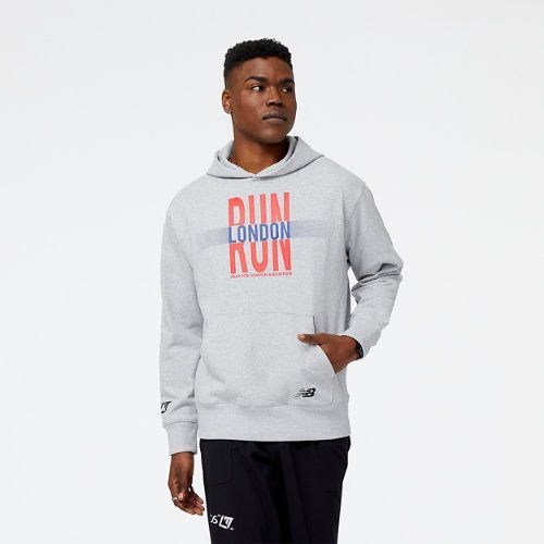 Men's London Edition Athletics Remastered Graphic French Terry Hoodie in Grey/Gris Cotton Fleece, size 2X-Large