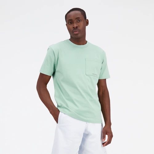 Men's NB Athletics Nature State Short Sleeve Tee in Light Green Cotton, size 2X-Large
