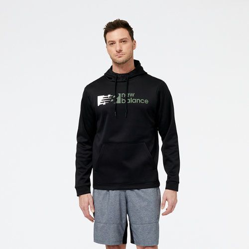 Men's Tenacity Performance Fleece Pullover Hoodie in Black Poly Knit, size Large