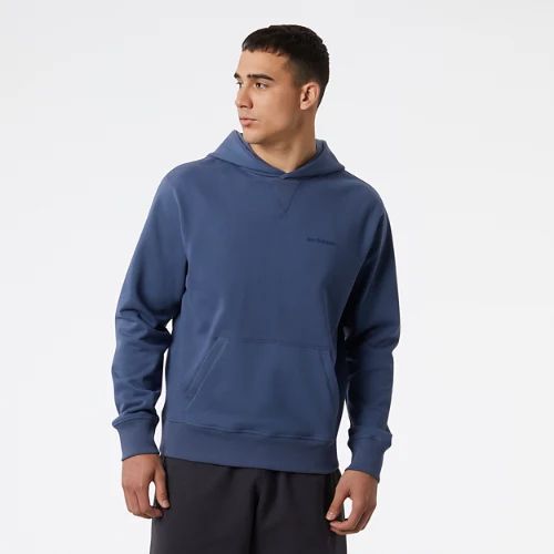 Men's NB Athletics Nature State Hoodie in Blue/Bleu Cotton, size X-Large