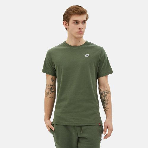 Men's NB Small Logo Tee in Green/vert Cotton, size Small