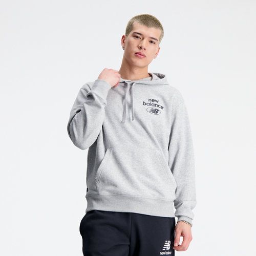 Men's Essentials Reimagined French Terry Hoodie in Grey/Gris Cotton Fleece, size 2X-Large