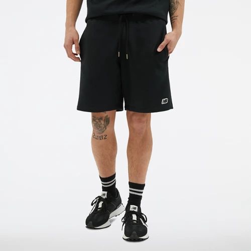 Men's NB Small Logo Shorts in Black/Noir Cotton, size Large