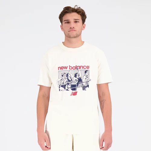 Men's Athletics Remastered Graphic Cotton Jersey Short Sleeve T-shirt in Beige, size Medium