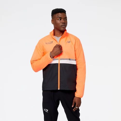 Men's London Edition Marathon Jacket in Orange Polywoven, size 2X-Large