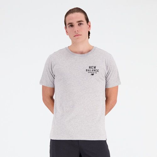 Men's Sport Core Graphic Cotton Jersey Short Sleeve T-shirt in Grey/Gris, size Large