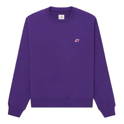 Men's MADE in USA Core Crewneck Sweatshirt in Purple/Violet Cotton Fleece, size 2X-Large