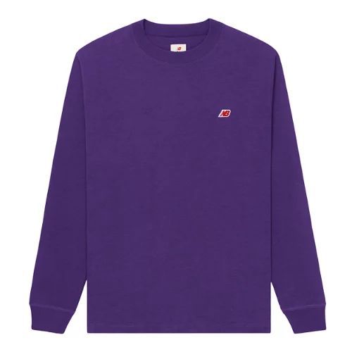 Men's MADE in USA Core Long Sleeve T-Shirt in Purple/Violet Cotton Jersey, size 2X-Large