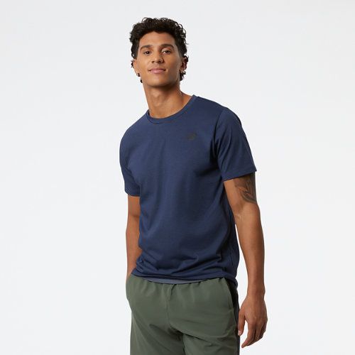Men's Heathertech T-Shirt in Navy Poly Knit, size Medium