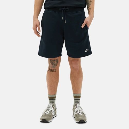 Men's NB Small Logo Shorts in Navy Cotton, size Large