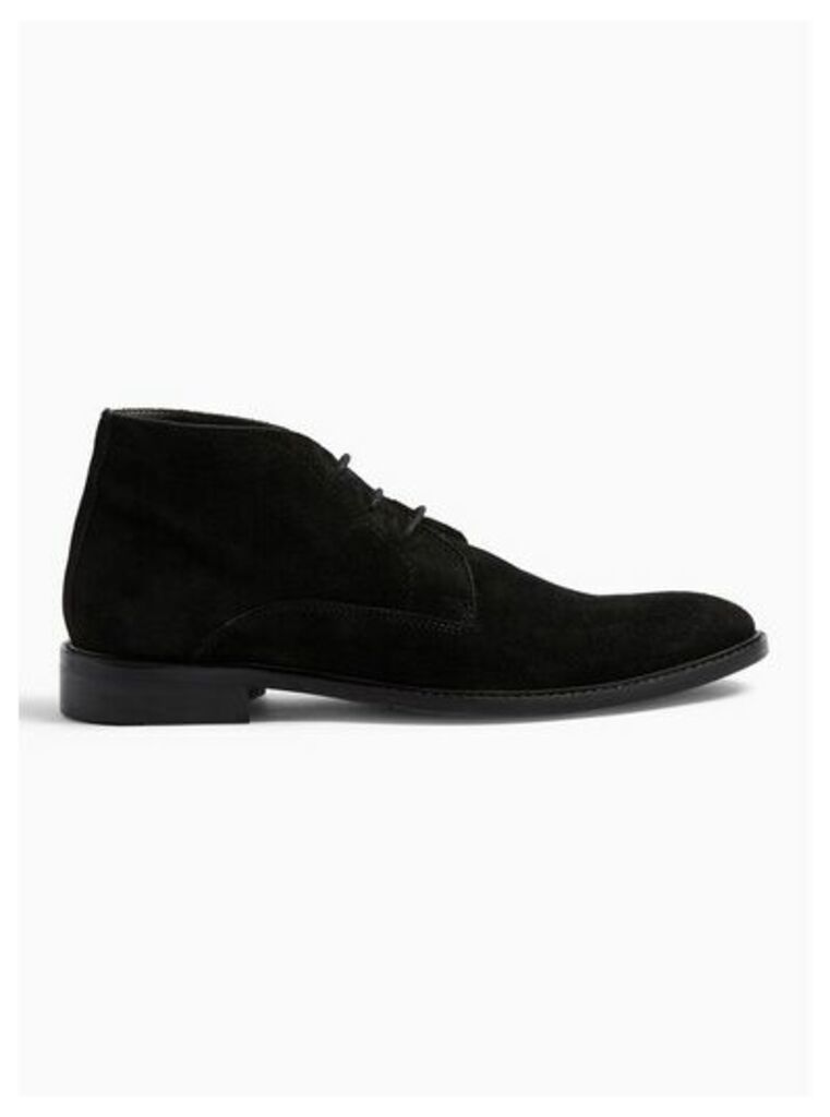 Mens Black Real Suede Chukka Boots, Black