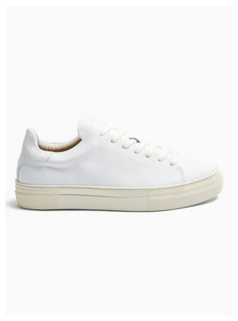 Mens Selected Homme White Trainers, White